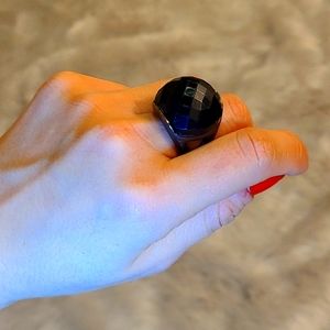 Black stone ring